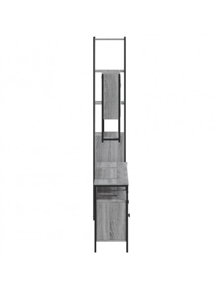 Set Mobili da Bagno 4 pz Grigio Sonoma in Legno Multistrato