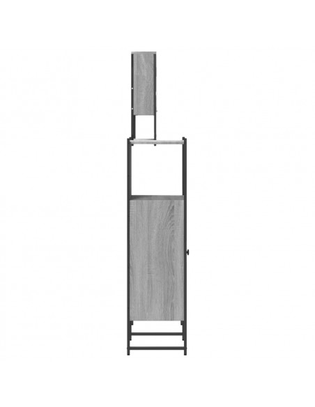 Set Mobili da Bagno 3 pz Grigio Sonoma in Legno Multistrato