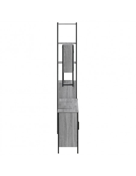 Set Mobili da Bagno 4 pz Grigio Sonoma in Legno Multistrato