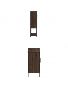 Set Mobili da Bagno 2 pz Rovere Marrone in Legno Multistrato 2