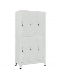 Armadietto a Chiave con 6 Scomparti in Acciaio 90x45x180 cm 2