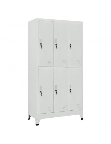 Armadietto a Chiave con 6 Scomparti in Acciaio 90x45x180 cm