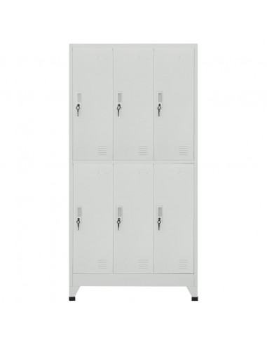 Armadietto a Chiave con 6 Scomparti in Acciaio 90x45x180 cm