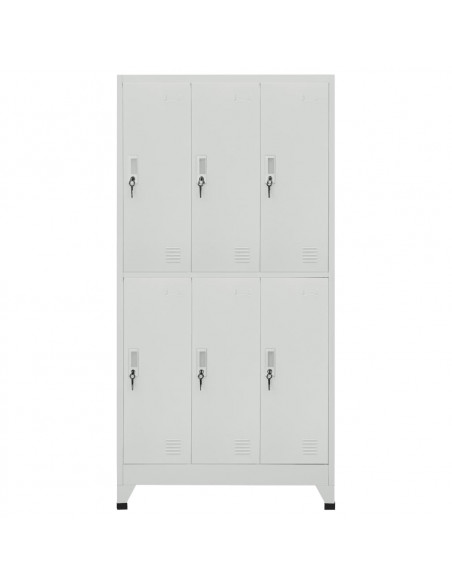 Armadietto a Chiave con 6 Scomparti in Acciaio 90x45x180 cm