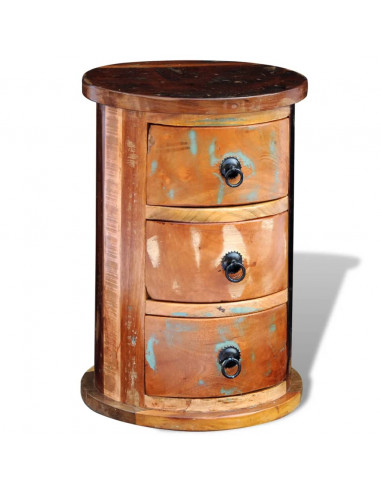 Armadietto in Legno Massello di Recupero con 3 Cassetti