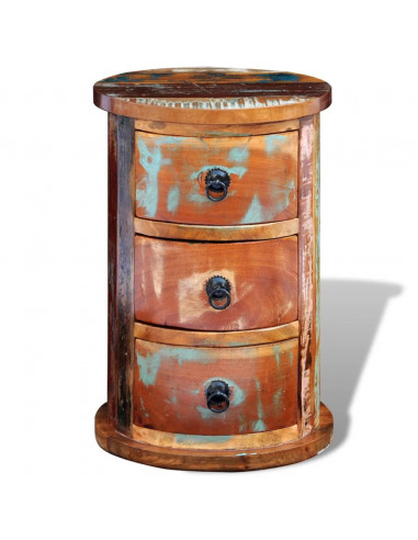 Armadietto in Legno Massello di Recupero con 3 Cassetti