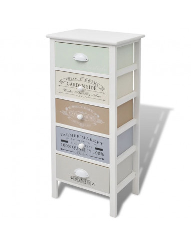 Mobile in Stile Francese con 5 Cassetti in Legno