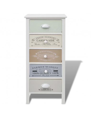 Mobile in Stile Francese con 5 Cassetti in Legno