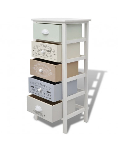 Mobile in Stile Francese con 5 Cassetti in Legno