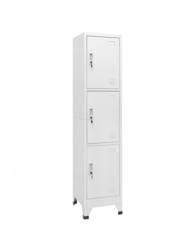 Armadietto a Chiave a 3 Scomparti 38x45x180 cm