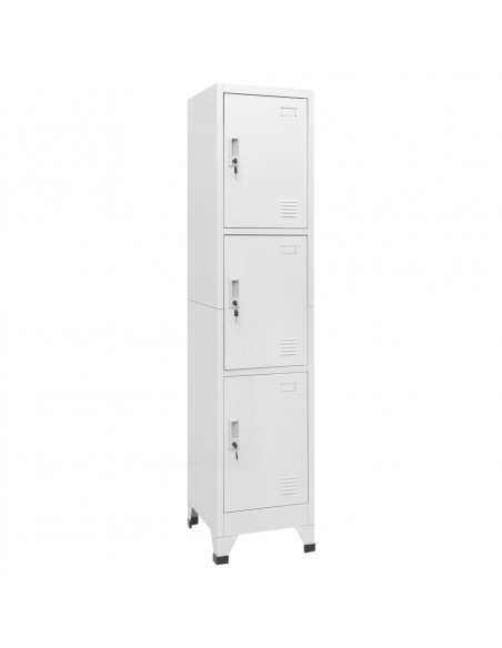 Armadietto a Chiave a 3 Scomparti 38x45x180 cm