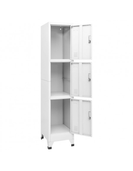 Armadietto a Chiave a 3 Scomparti 38x45x180 cm