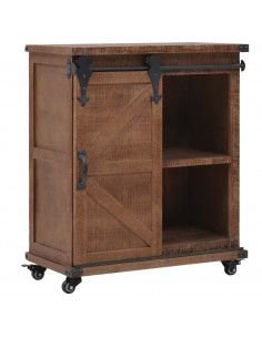 Mobiletto in Legno Massello di Abete 64x33,5x75 cm Marrone 2