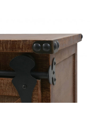 Mobiletto in Legno Massello di Abete 64x33,5x75 cm Marrone