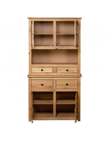 Credenza 93x40,5x180 cm in Legno Massello di Pino Panama Range