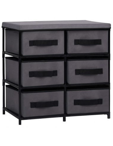 Armadietto con 6 Cassetti 55x29x55 cm Grigio in Acciaio