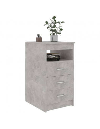 Cassettiera Grigio Cemento 40x50x76 cm in Legno Multistrato