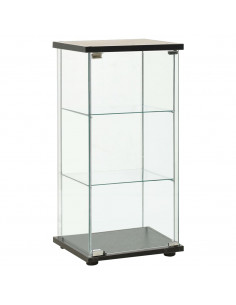 Armadietto Portaoggetti in Vetro Temperato Nero 2