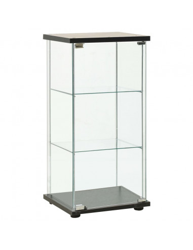 Armadietto Portaoggetti in Vetro Temperato Nero