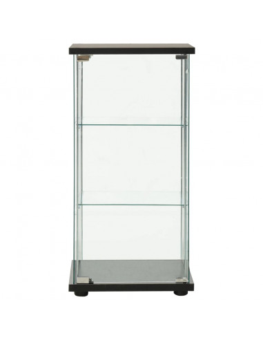 Armadietto Portaoggetti in Vetro Temperato Nero