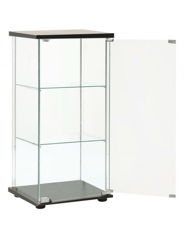 Armadietto Portaoggetti in Vetro Temperato Nero