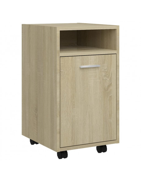 Credenza con Ruote Rovere Sonoma 33x38x60 cm Legno Multistrato