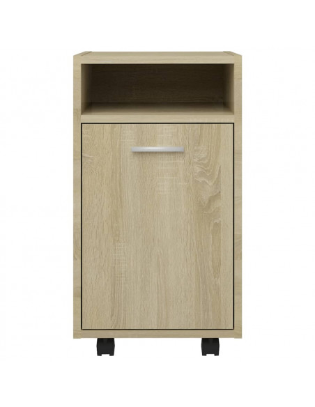Credenza con Ruote Rovere Sonoma 33x38x60 cm Legno Multistrato