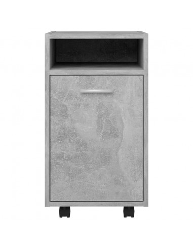 Credenza con Ruote Grigio Cemento 33x38x60 cm Legno Multistrato