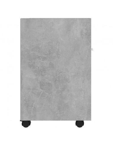 Credenza con Ruote Grigio Cemento 33x38x60 cm Legno Multistrato