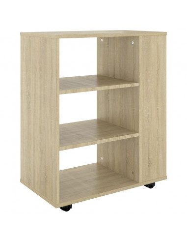 Mobiletto con Ruote Rovere Sonoma 60x35x75 cm Legno Multistrato