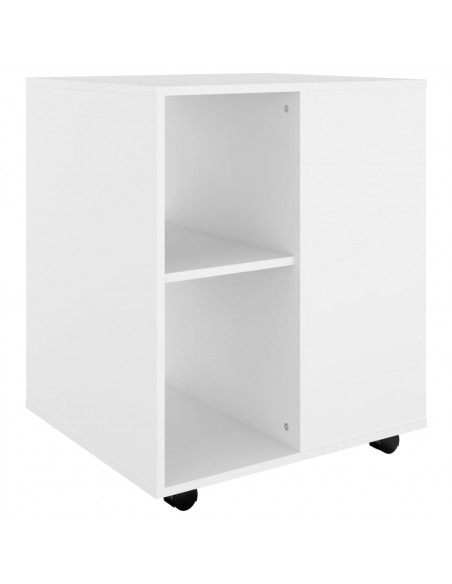 Mobiletto con Ruote Bianco 60x53x72 cm in Legno Multistrato