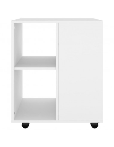 Mobiletto con Ruote Bianco 60x53x72 cm in Legno Multistrato