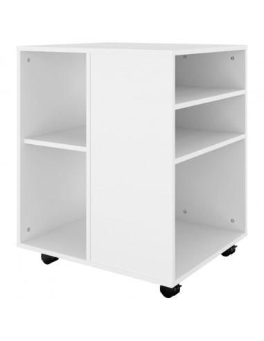 Mobiletto con Ruote Bianco 60x53x72 cm in Legno Multistrato