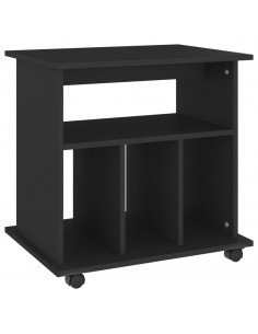 Mobiletto con Ruote Nero 60x45x60 cm in Legno Multistrato 2