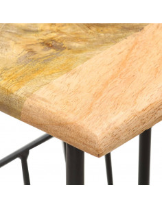 Portariviste 40x30x50 cm in Legno Massello di Mango e Acciaio