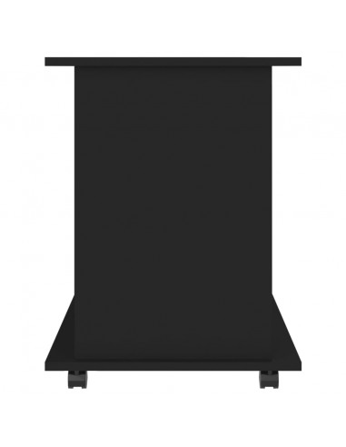 Mobiletto con Ruote Nero 60x45x60 cm in Legno Multistrato