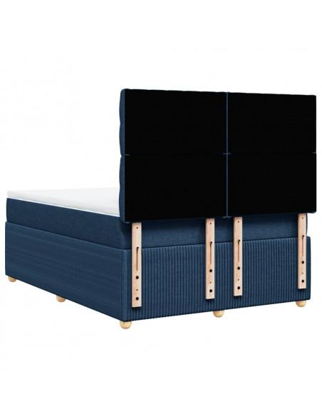Giroletto a Molle con Materasso Blu 140x200 cm in Tessuto