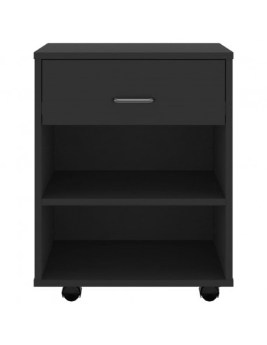 Mobiletto con Ruote Nero 46x36x59 cm in Legno Multistrato