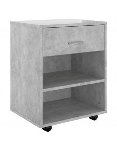 Mobiletto con Ruote Grigio Cemento 46x36x59cm Legno Multistrato 2