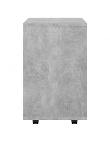 Mobiletto con Ruote Grigio Cemento 46x36x59cm Legno Multistrato