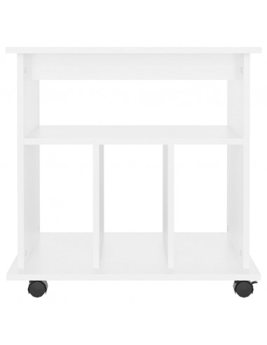 Mobiletto con Ruote Bianco 60x45x60 cm in Legno Multistrato
