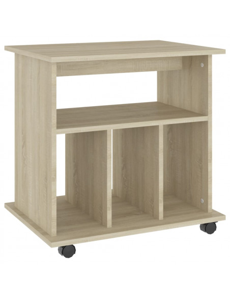 Mobiletto con Ruote Rovere Sonoma 60x45x60 cm Legno Multistrato