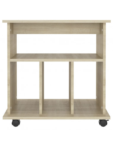 Mobiletto con Ruote Rovere Sonoma 60x45x60 cm Legno Multistrato