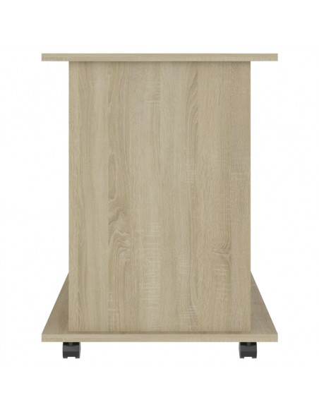 Mobiletto con Ruote Rovere Sonoma 60x45x60 cm Legno Multistrato