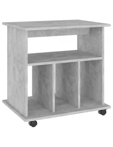 Mobiletto con Rotelle Grigio Cemento 60x45x60 cm in Truciolato
