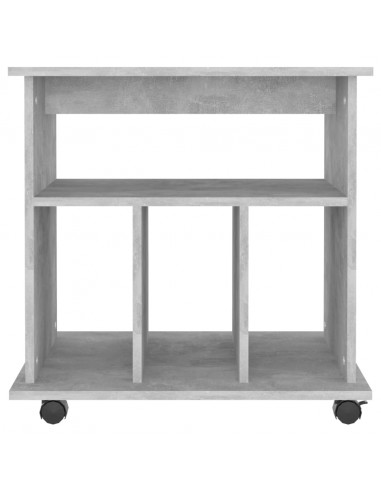 Mobiletto con Rotelle Grigio Cemento 60x45x60 cm in Truciolato