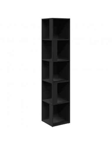 Armadio Angolare Nero 33x33x164,5 cm in Truciolato