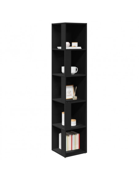 Armadio Angolare Nero 33x33x164,5 cm in Truciolato