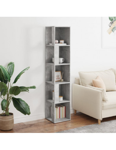 Armadio Angolare Grigio Cemento 33x33x164,5 cm in Truciolato