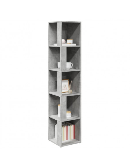 Armadio Angolare Grigio Cemento 33x33x164,5 cm in Truciolato